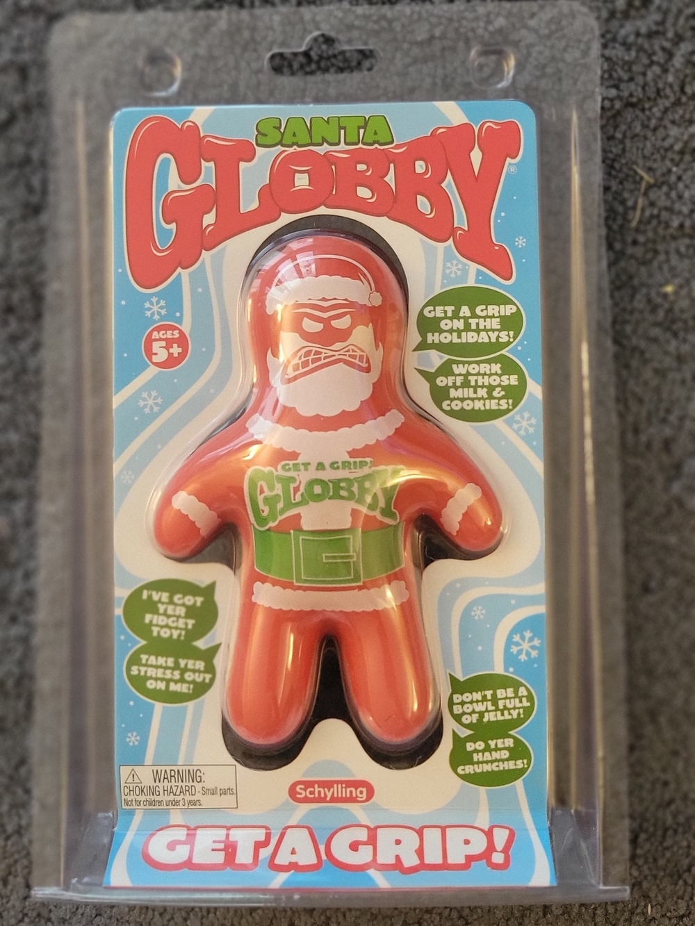 NIB Schylling Santa Globby Stress Toy - Get A Grip